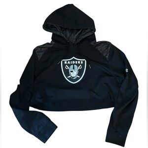 Los Vegas Black Raiders Crop Top Hoodie